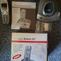 Retro: Schnurloses Analog Telefon swiss voice Avena 267 gebraucht mit Zubehör