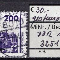 DDR 1990 Freimarke: Bauwerke und Denkmäler MiNr. 3351 I Plattenfehler gestempelt