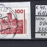 DDR 1990 Freimarke: Bauwerke und Denkmäler MiNr. 3350 III Plattenfehler gest. Papier