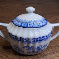 Alte China Blau Zuckerdose Henkeldose Deckeldose Porzellan Vintage