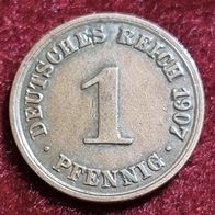 1413(8) 1 Pfennig (Kaiserreich) 1907/ A in ss .......... von * * * Berlin-coins * * *