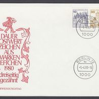 Zd02) Berlin 1980 - 1. Verwendungstag - Zd Burgen und Schlösser - MiNr. 532 + 534 C