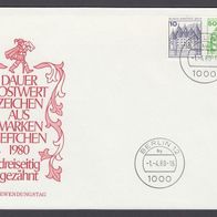 Zd07) Berlin 1980 - 1. Verwendungstag - Zd Burgen und Schlösser - MiNr. 532 + 615 D