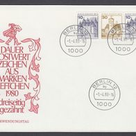 Zd08) Berlin 1980 - 1. Verwendungstag - Burgen u. Schlösser - MiNr. 532 + 534 + 532 C