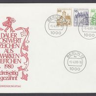 Zd10) Berlin 1980 - 1. Verwendungstag - Burgen u. Schlösser - MiNr. 534 + 532 + 615 C