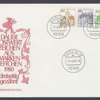 Zd11) Berlin 1980 - 1. Verwendungstag - Burgen u. Schlösser - MiNr. 534 + 532 + 615 D