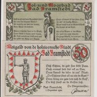 Bad-Bramstedt Notgeld 25-50-Pfennige vom-07-12-1920 2Scheine