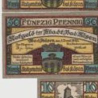 Bad-Kösen Notgeld 1921-3x10-und-3x50-Pfennig 6-Scheine