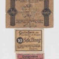 Bauzen-Notgeld 3x50 v. 25-10-1917bis1920 2-Scheine-stark-gebraucht-echt gelaufen