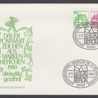 Zd16) Berlin 1980 - 1. Verwendungstag - Zd Burgen und Schlösser - MiNr. 615 + 611 C