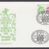 Zd17) Berlin 1980 - 1. Verwendungstag - Zd Burgen und Schlösser - MiNr. 615 + 611 D