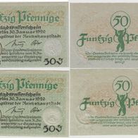 Berlin-Notgeld 50-50 Pf-vom-30-01-1920- strafrechtlich verfolgt und-Jahren-bestraft