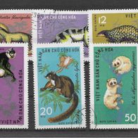 001) Vietnam-Nord 1965 Tiere Mi. Nr. 369-74 kpl. Satz gestempelt