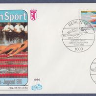 E166) Berlin FDC 1986 - MiNr. 751 - Für den Sport - Schwimmen