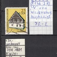 DDR 1981 Fachwerkbauten (II) MiNr. 2625 I Plattenfehler gestempelt