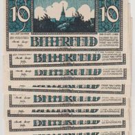 Bitterfeld-Notgeld 10x10 Pfennig vom 06-1921 vollständige-Serie