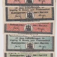 Bodenwerder-Notgeld 25-25-50-75 Pf. vom 01-05-1919-und-25-50-Pf. vom-01-06-1918 Stpl.