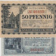 Borken-Notgeld 25-Pfennige vom 01-04-1920-und-50-Pfennig-vom-21-09-1918