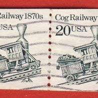 USA 1995 Mi.2573 Paar Zahnrad Lokomotive gest.