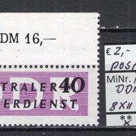 DDR 1957 Dienstmarken für den ZKD (II) MiNr. 8 X II postfrisch Oberrand 4. Reihe