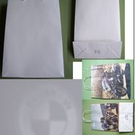 2x BMW Papiertüte Weiß Kordel Prägedruck Emblem Ø3,5cm + Motorrad Tüte