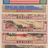 Bremen-Notgeld Amerika-Woche 2x25-50-75-100-Pfennige 8-Scheine-1923