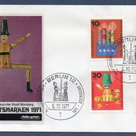 F52) Berlin FDC 1971 - MiNr. 412-415 - Wohlfahrtsmarken - Altes Holzspielzeug