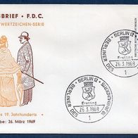 G071) Berlin FDC 1969 - MiNr. 337 - Berliner des 19. Jhdt. - Am Brandenburger Tor