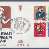 G159) Berlin FDC 1974 - MiNr. 468-471 - Jugendmarken 1974
