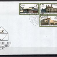 DDR 1988 Gebäude der Deutschen Post MiNr. 3145 - 3147 FDC gestempelt