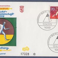 G228) Berlin FDC 1978 - MiNr. 568 - Für den Sport - Fecht-Weltmeisterschaft