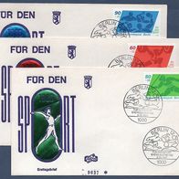 G270) Berlin FDC 1980 - MiNr. 621-623 - Für den Sport - 3 FDC