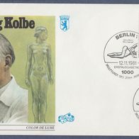 G293) Berlin FDC 1981 - MiNr. 655 - Georg Kolbe - Skulpturen des 20. Jahrhunderts