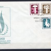 DDR 1968 Internationales Jahr der Menschenrechte MiNr. 1368 - 1370 FDC gestempelt