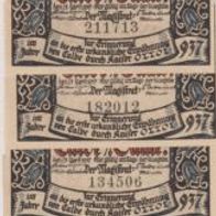 Calbe-Notgeld Saale 6x50Pf. vom 23-04-191 am-Ausgabetag-gültig 6Scheine