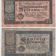 Castrop-Notgeld 25-50Pf. vom 15.05-1917 bis 01-01-1920, 50Pf. stark-gebraucht