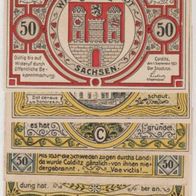 Colditz-Notgeld 6x50Pf.-vom 01-09-1921 6Scheine