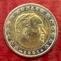 2 Euro Münze Monaco 2001 Unzirkuliert, siehe Fotos!