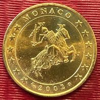 50 Cent Münze Monaco 2002, Unzirkuliert, frisch aus Originalrolle!