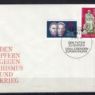 DDR 1970 Widerstandskämpfer MiNr. 1603 - 1604 FDC gestempelt