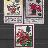 001) Trinidad und Tobago 1969 Flaggen/ Wappen Mi. Nr. 234/35/37 gestempelt