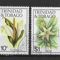 003) Trinidad und Tobago 1982/86 Pflanzen Mi. Nr. 480N/489 gestempelt