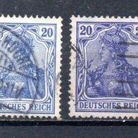 Dt. Reich Nr. 87 (2 Farbtöne) gestempelt (1626)