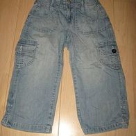 supertolle 7/8 Jeans / Jeansbermuda Cargo H&M Gr. 128 helle Waschung (0315)