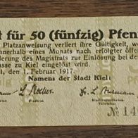 Notgeldschein Kiel 50 Pfennig Vintage