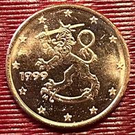 1 Cent Münze Finnland 1999, Unzirkuliert, frich aus Originalrolle!