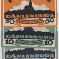 Dahlenburg-Notgeld 10-25-50Pf. vom 01.11.1920 3Scheine