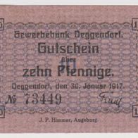 Deggendorf-Notgeld Gewerbebank 10Pf. vom 30.01.1917