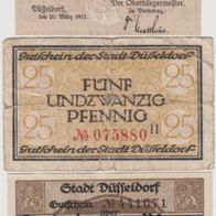 Düsseldorf-Notgeld 25Pf.v.20.03.1917,25 Pf.v.01.12.1918, 25Pf.v.02.01.1918 3Scheine