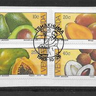 030) Venda 1983 Früchte Mi. Nr. 82/85 kpl. Satz gestempelt auf Papier